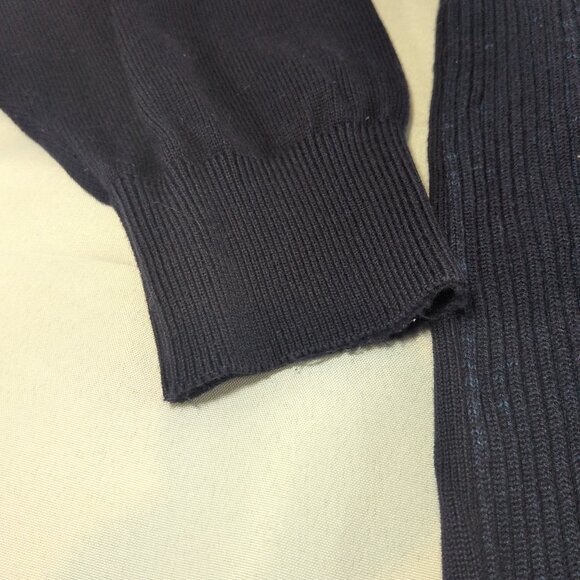 Scala Milano XXL Sweater Knit Navy Blue Black Italy Wool Acrylic Men Long Sleeve - Picture 5 of 16
